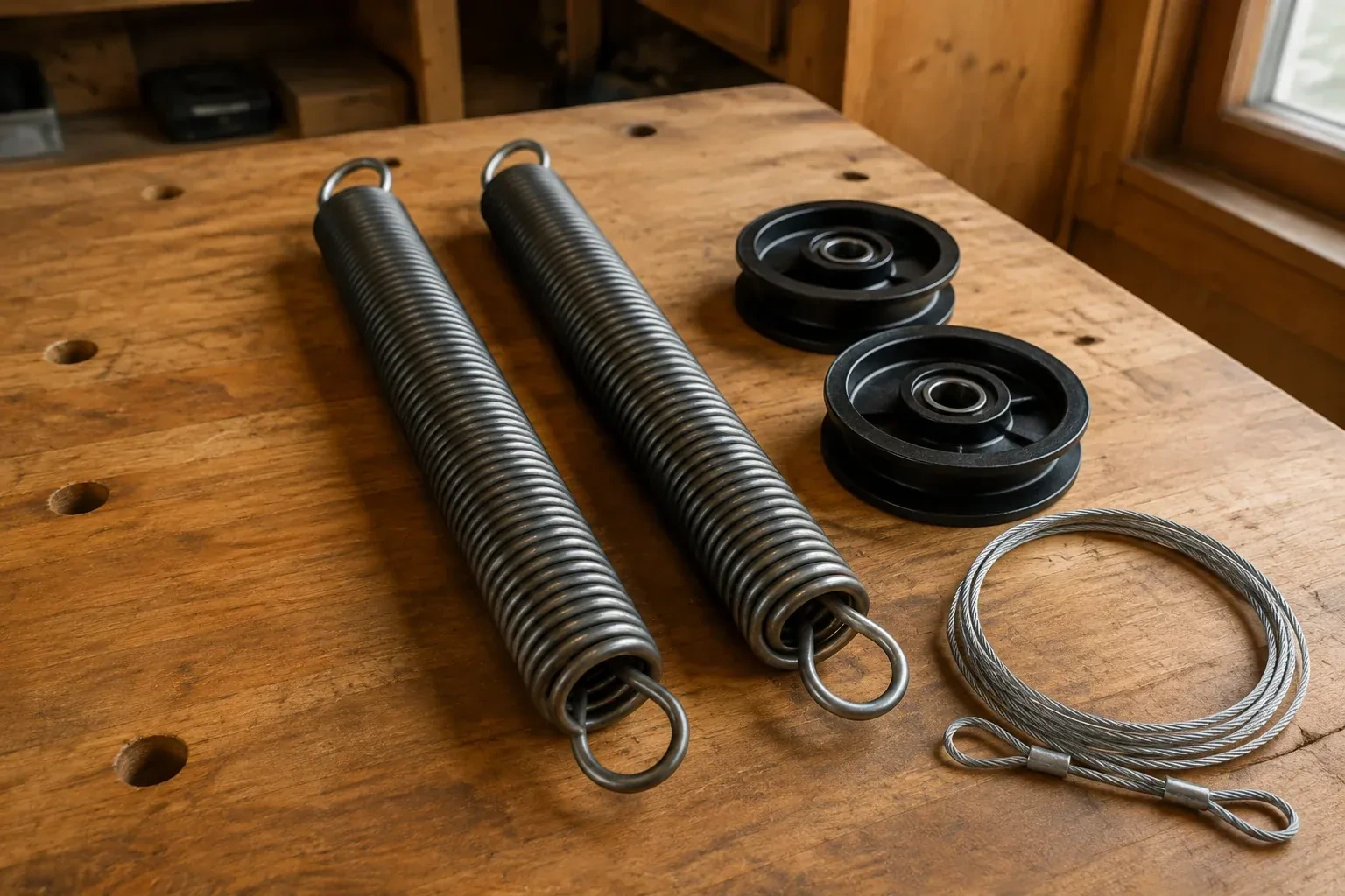Illustrative garage doors scene — Extension Spring Replacement, Brant